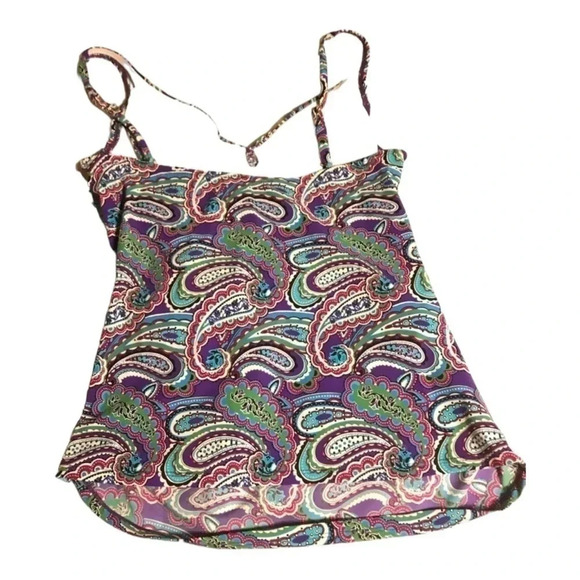 Spanx power Swimsuit paisley swimsuit tankini top sz small - Picture 2 of 3